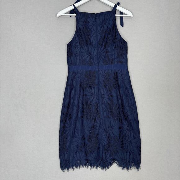 Lilly Pulitzer Kayleigh Shift Dress Womens 6 Navy Fern Gallery Lace Cocktail - Picture 6 of 15